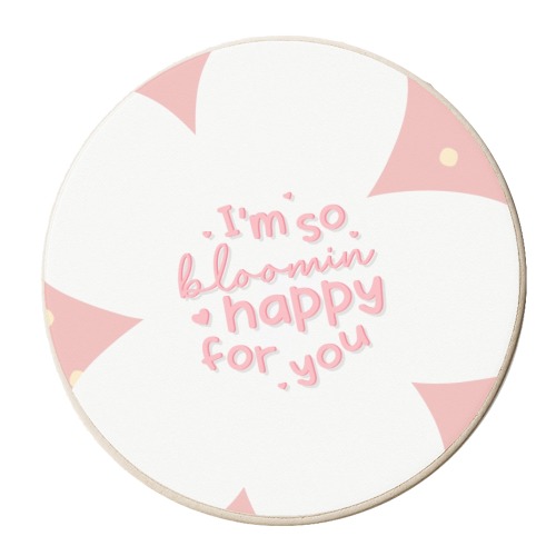 Bloomin happy for your floral print - personalised beer coaster by The Girl Next Draw