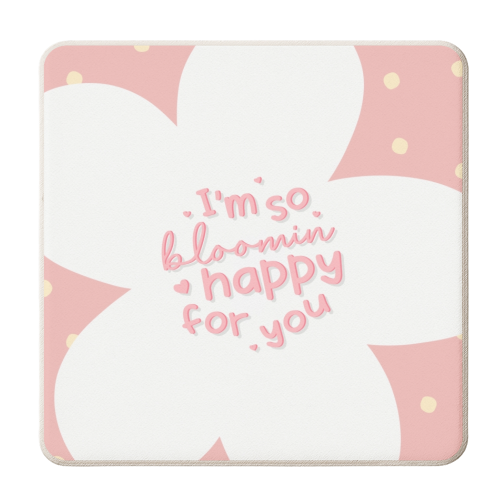 Bloomin happy for your floral print - personalised beer coaster by The Girl Next Draw