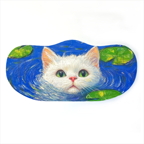 Blooming White Cat - face cover mask by DejaReve