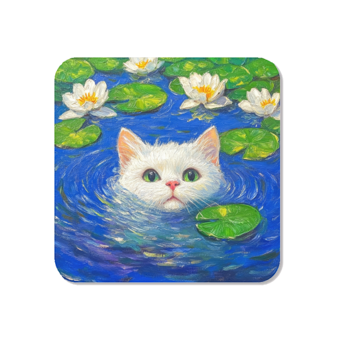 Blooming White Cat - Magnet by DejaReve
