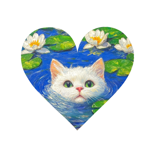 Blooming White Cat - Magnet by DejaReve