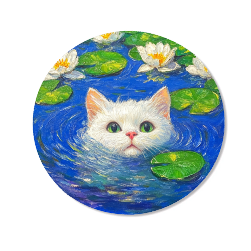 Blooming White Cat - Magnet by DejaReve