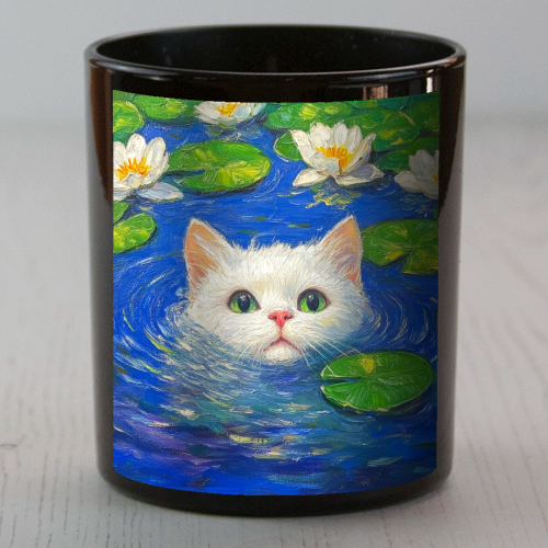 Blooming White Cat - scented candle by DejaReve