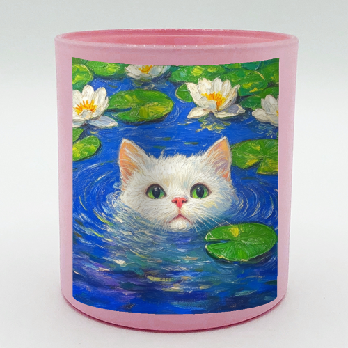Blooming White Cat - scented candle by DejaReve
