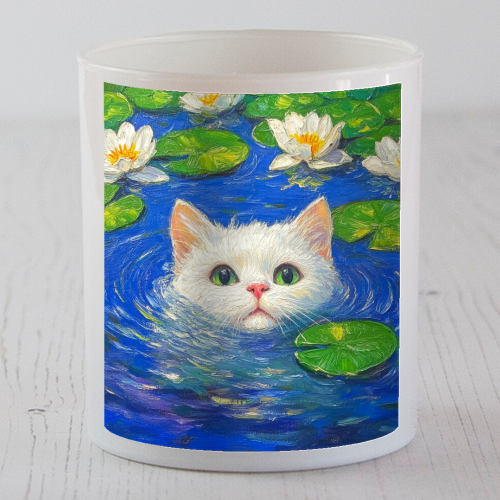 Blooming White Cat - scented candle by DejaReve