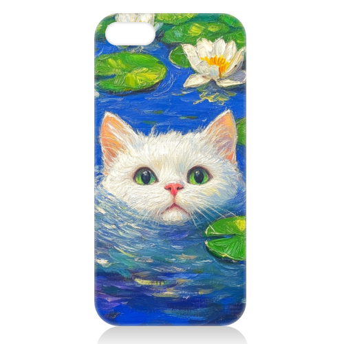 Blooming White Cat - unique phone case by DejaReve