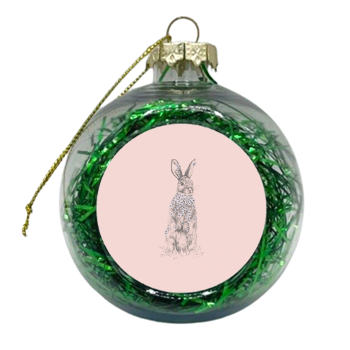 Blossom Bunny - xmas bauble by Rachel Foreman