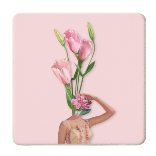 Blossom | Female Collage Art Print - personalised beer coaster by OhMC! Designs