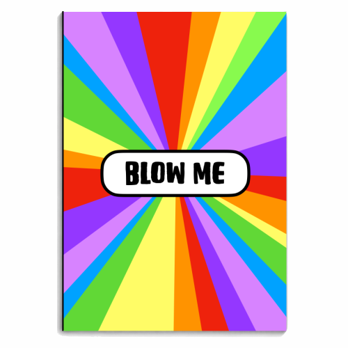 Blow Me Rainbow Burst - personalised A4, A5, A6 notebook by Adam Regester