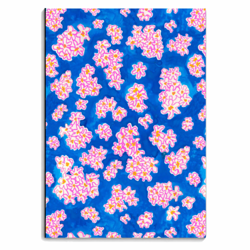 Blue and Pink watercolour flowers - personalised A4, A5, A6 notebook by holly crerar
