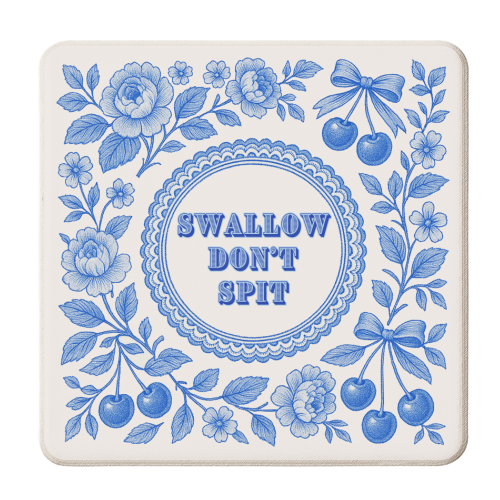 Blue and White Vintage Plate - personalised beer coaster by Lilly Rose