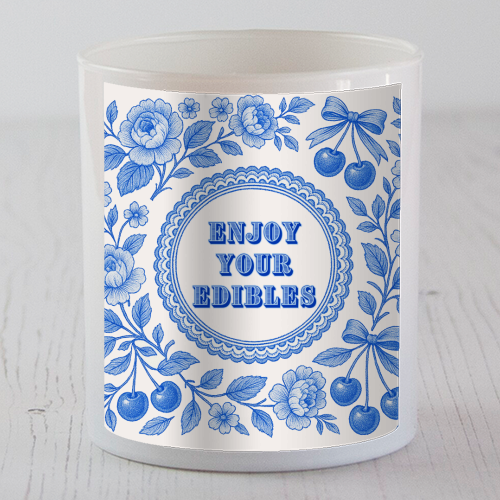 Blue and White Vintage Plate - scented candle by Lilly Rose