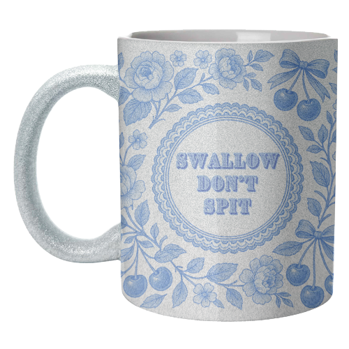 Blue and White Vintage Plate - unique mug by Lilly Rose