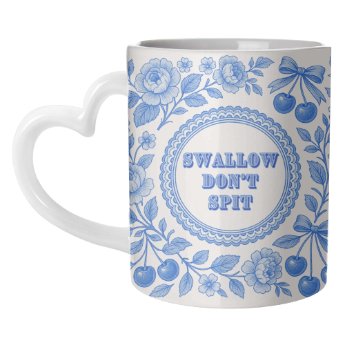 Blue and White Vintage Plate - unique mug by Lilly Rose