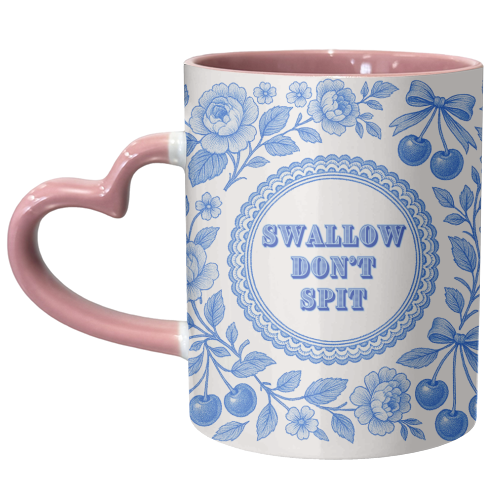 Blue and White Vintage Plate - unique mug by Lilly Rose