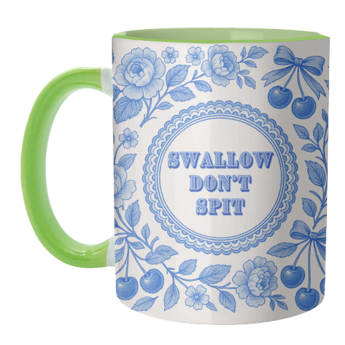 Blue and White Vintage Plate - unique mug by Lilly Rose