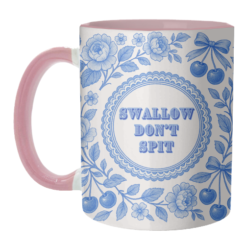 Blue and White Vintage Plate - unique mug by Lilly Rose