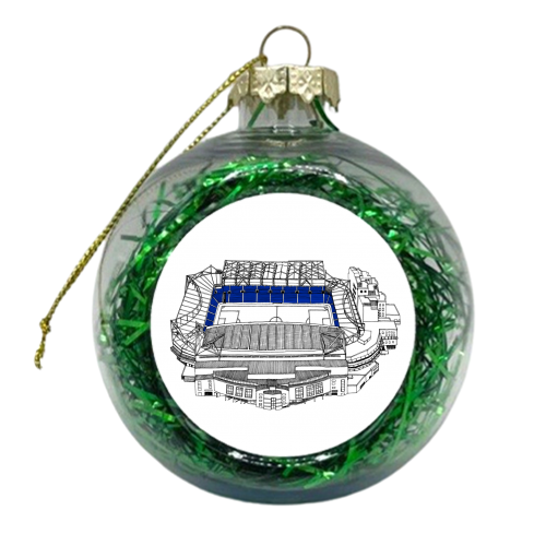 Blue Army Football Stadium - xmas bauble by Katie Clement