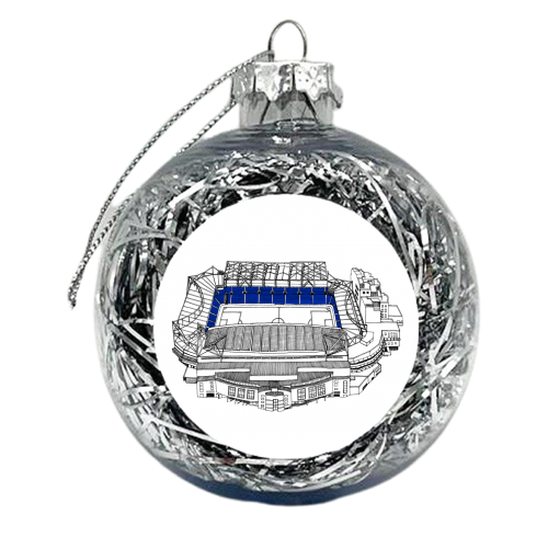 Blue Army Football Stadium - xmas bauble by Katie Clement