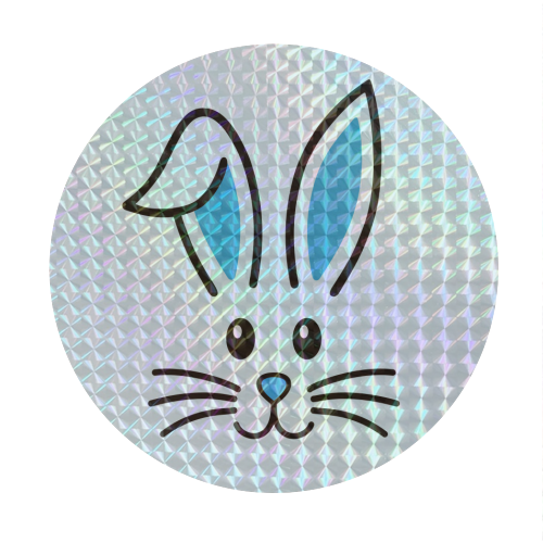 Blue Bunny - Circle Sticker by Lilly Rose