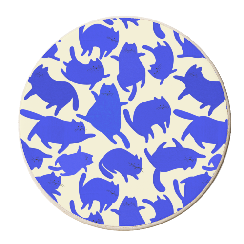 Blue Cats - personalised beer coaster by Ania Wieclaw