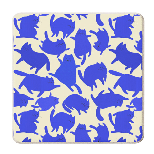 Blue Cats - personalised beer coaster by Ania Wieclaw