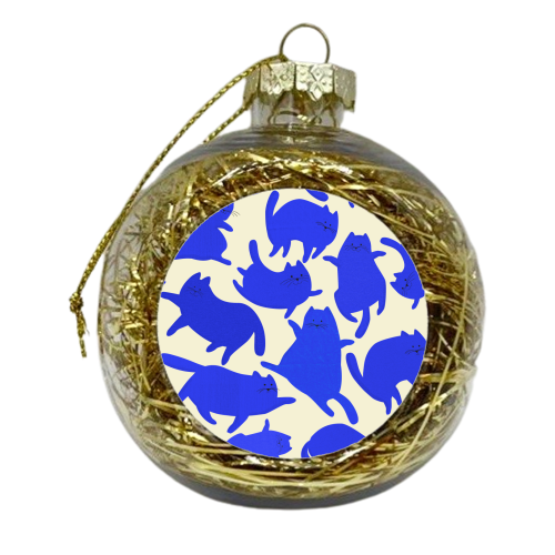 Blue Cats - xmas bauble by Ania Wieclaw