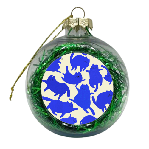 Blue Cats - xmas bauble by Ania Wieclaw