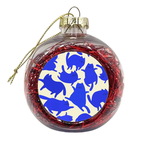 Blue Cats - xmas bauble by Ania Wieclaw