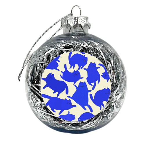 Blue Cats - xmas bauble by Ania Wieclaw