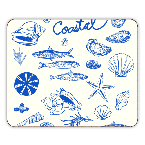 Blue Coastal Escape Minimalist - designer placemat by EZbie