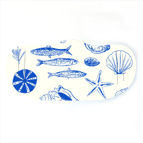 Blue Coastal Escape Minimalist - face cover mask by EZbie