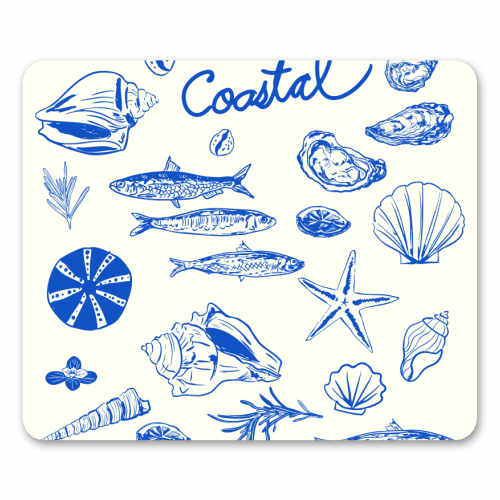 Blue Coastal Escape Minimalist - mouse mat by EZbie