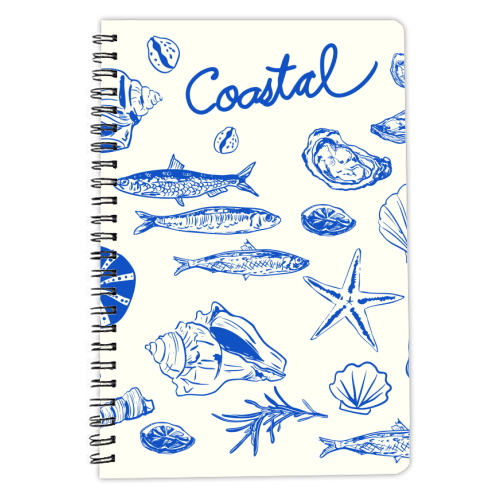Blue Coastal Escape Minimalist - personalised A4, A5, A6 notebook by EZbie