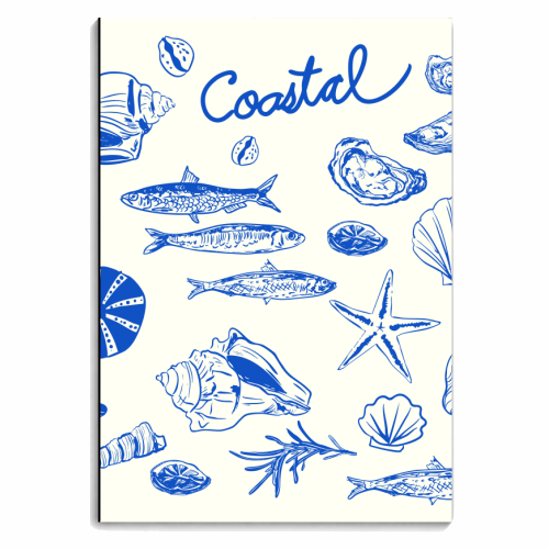 Blue Coastal Escape Minimalist - personalised A4, A5, A6 notebook by EZbie