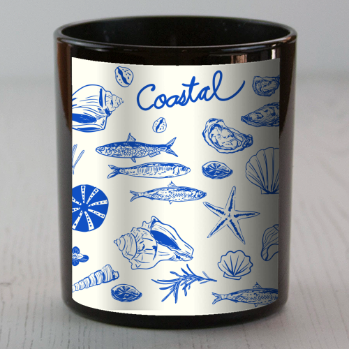 Blue Coastal Escape Minimalist - scented candle by EZbie