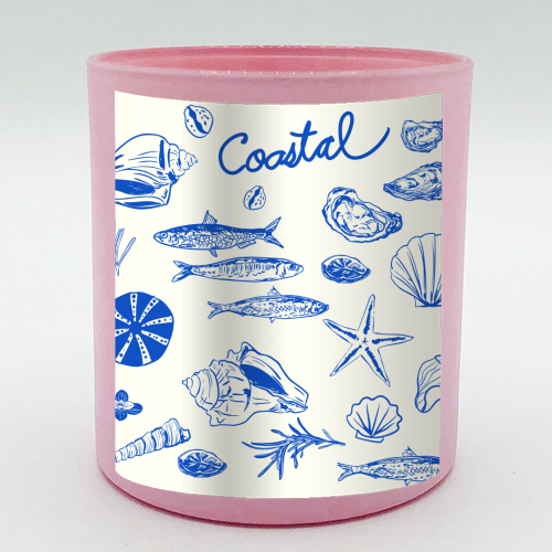 Blue Coastal Escape Minimalist - scented candle by EZbie