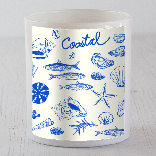 Blue Coastal Escape Minimalist - scented candle by EZbie