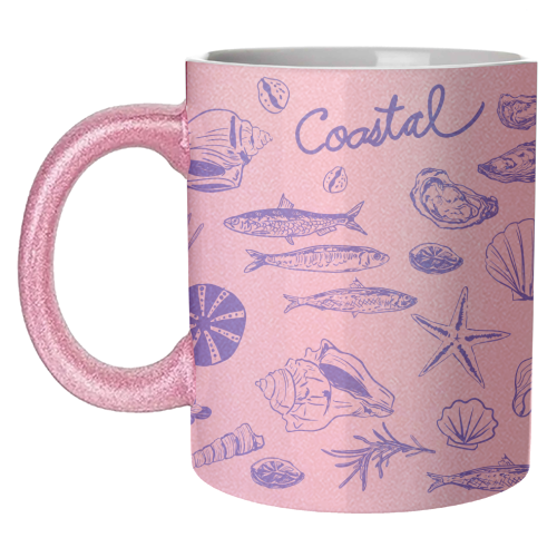 Blue Coastal Escape Minimalist - unique mug by EZbie