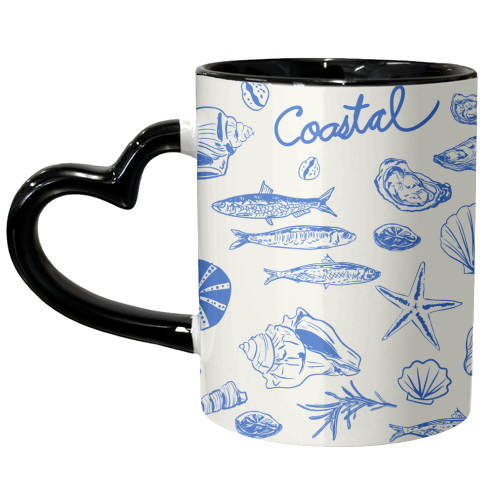 Blue Coastal Escape Minimalist - unique mug by EZbie