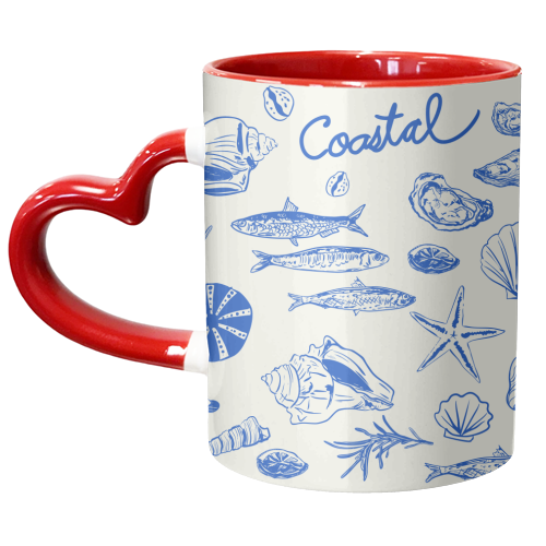 Blue Coastal Escape Minimalist - unique mug by EZbie
