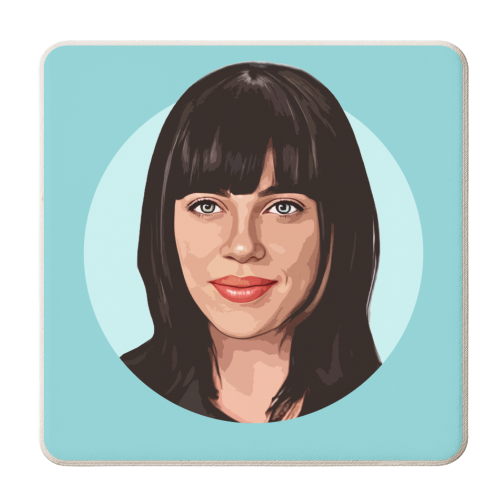 BLUE EYED GIRL - personalised beer coaster by DOLLY WOLFE