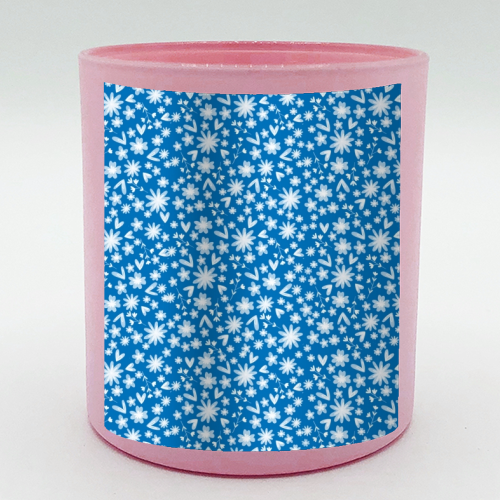 Blue flowers - scented candle by Debra Hodgson