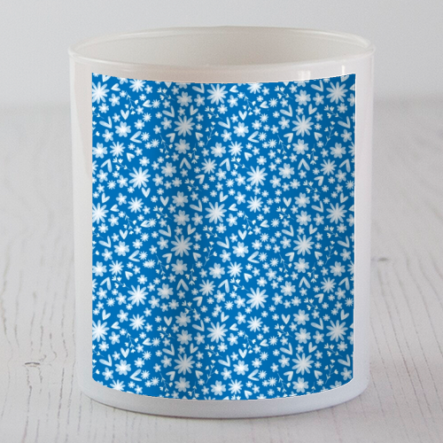 Blue flowers - scented candle by Debra Hodgson