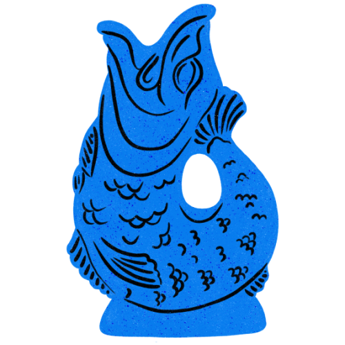 Blue Glug Jug Illustration - Die Cut Sticker by Natalie Rodrigues