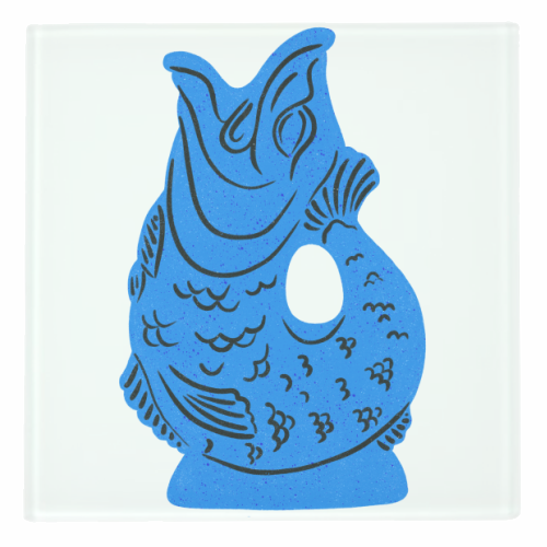 Blue Glug Jug Illustration - personalised beer coaster by Natalie Rodrigues