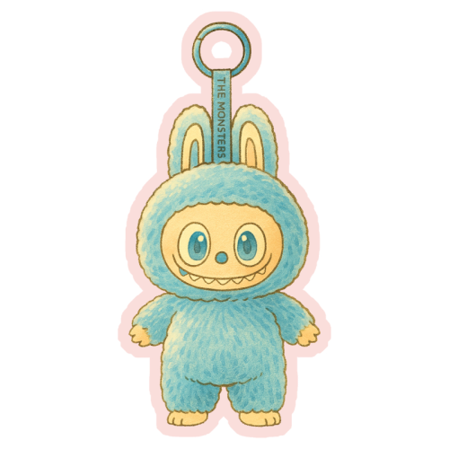 Blue Little Monster - Die Cut Sticker by Ms Doodle