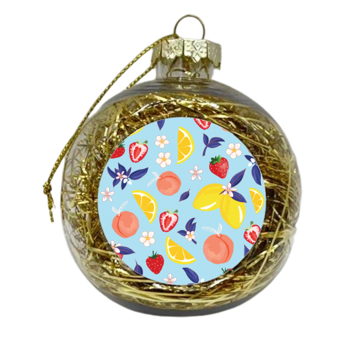 Blue Peach - xmas bauble by Niamh McKeown