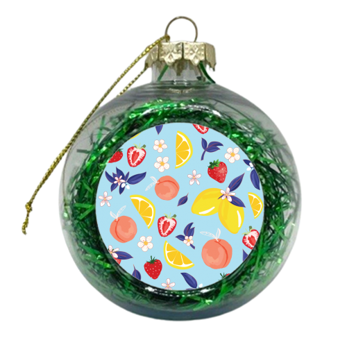 Blue Peach - xmas bauble by Niamh McKeown