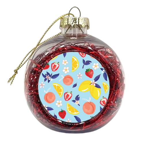 Blue Peach - xmas bauble by Niamh McKeown